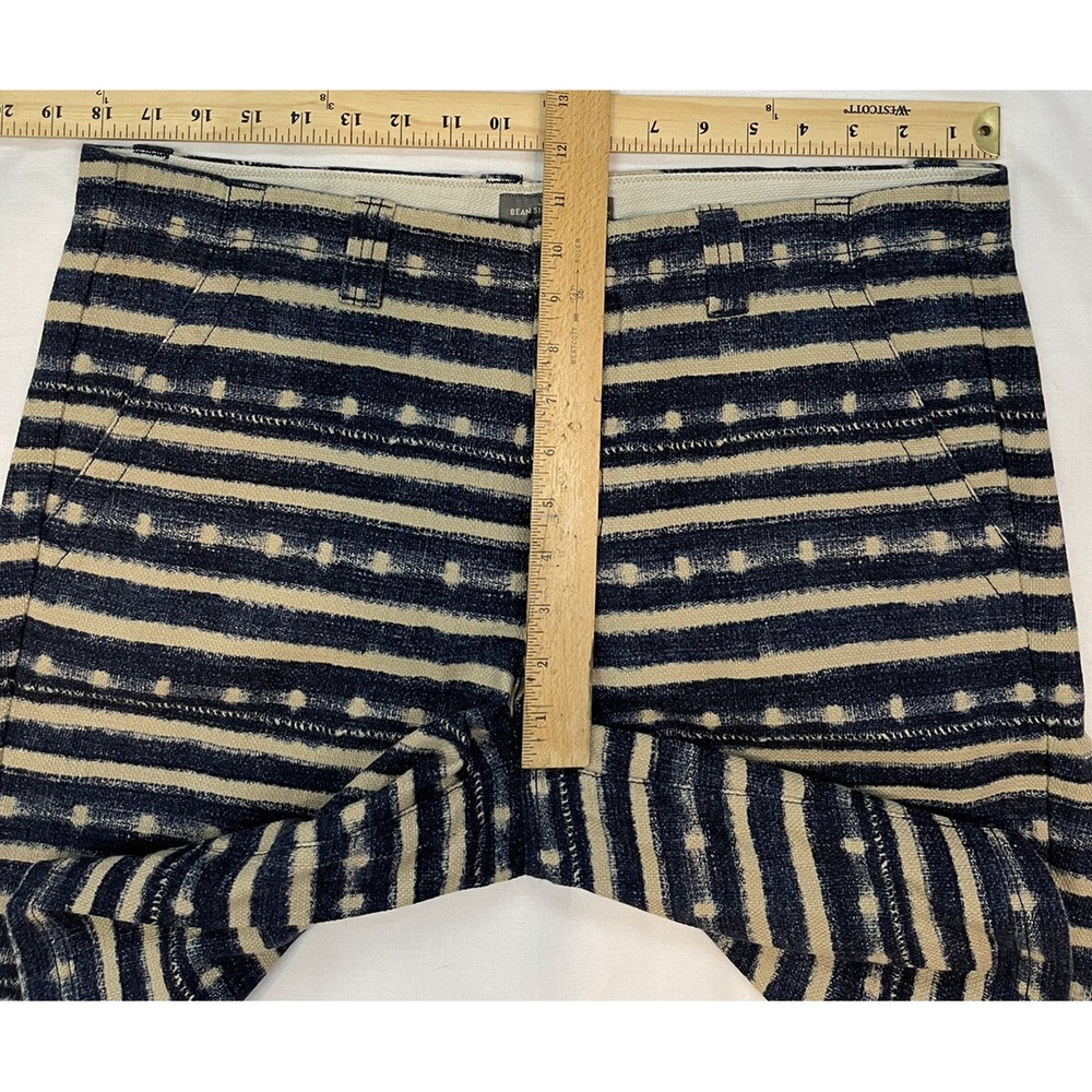 LL Bean Shorts Men 36 Blue Indigo Dye Stripes‎ Slim Straight Thick Heavy Canvas - Picture 3 of 7